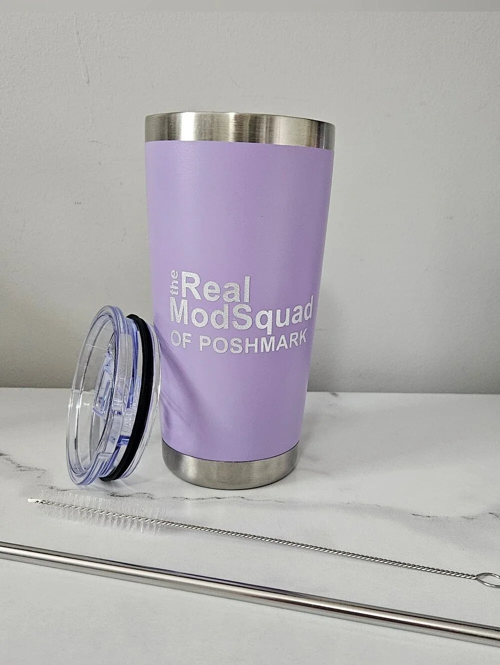 "The Real ModSquad Of Poshmark" 20oz Tumbler w/ Lid & Straw- Pick 1 - Picture 4 of 12
